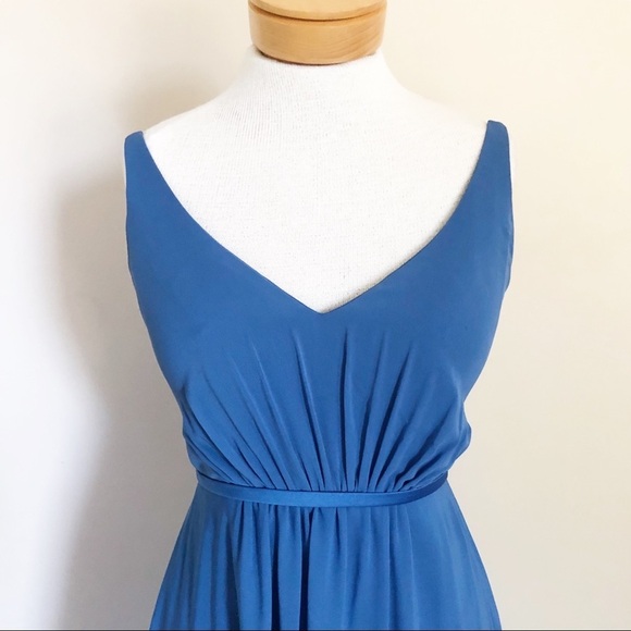 Brideside Mary Kate V Neck Bridesmaids Dress Gown Blue Size 4 - Picture 2 of 7